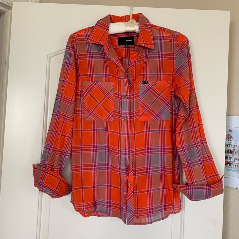 💕 4/$20 Hurley plaid button down